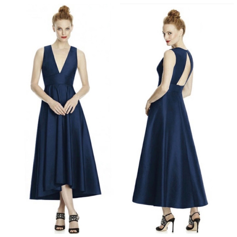 Lela Rose Navy blue open back formal evening gown size 2